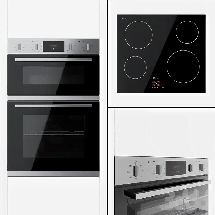 Neff - Сдвоенный Духовой Шкаф U1 Gcc0 An0 B И Варочная Поверхность T10B40X2 - Техника - 3D модель